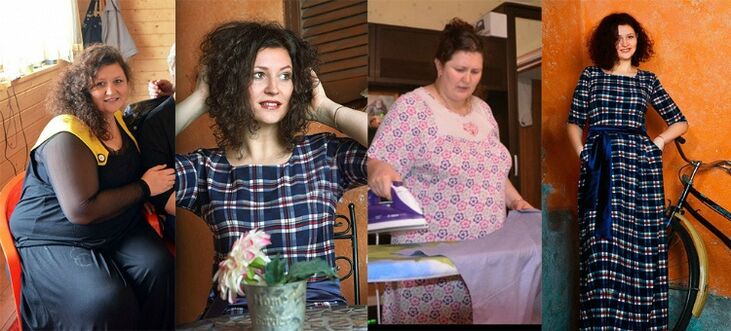 Жена преди и след диетата на Дюкан